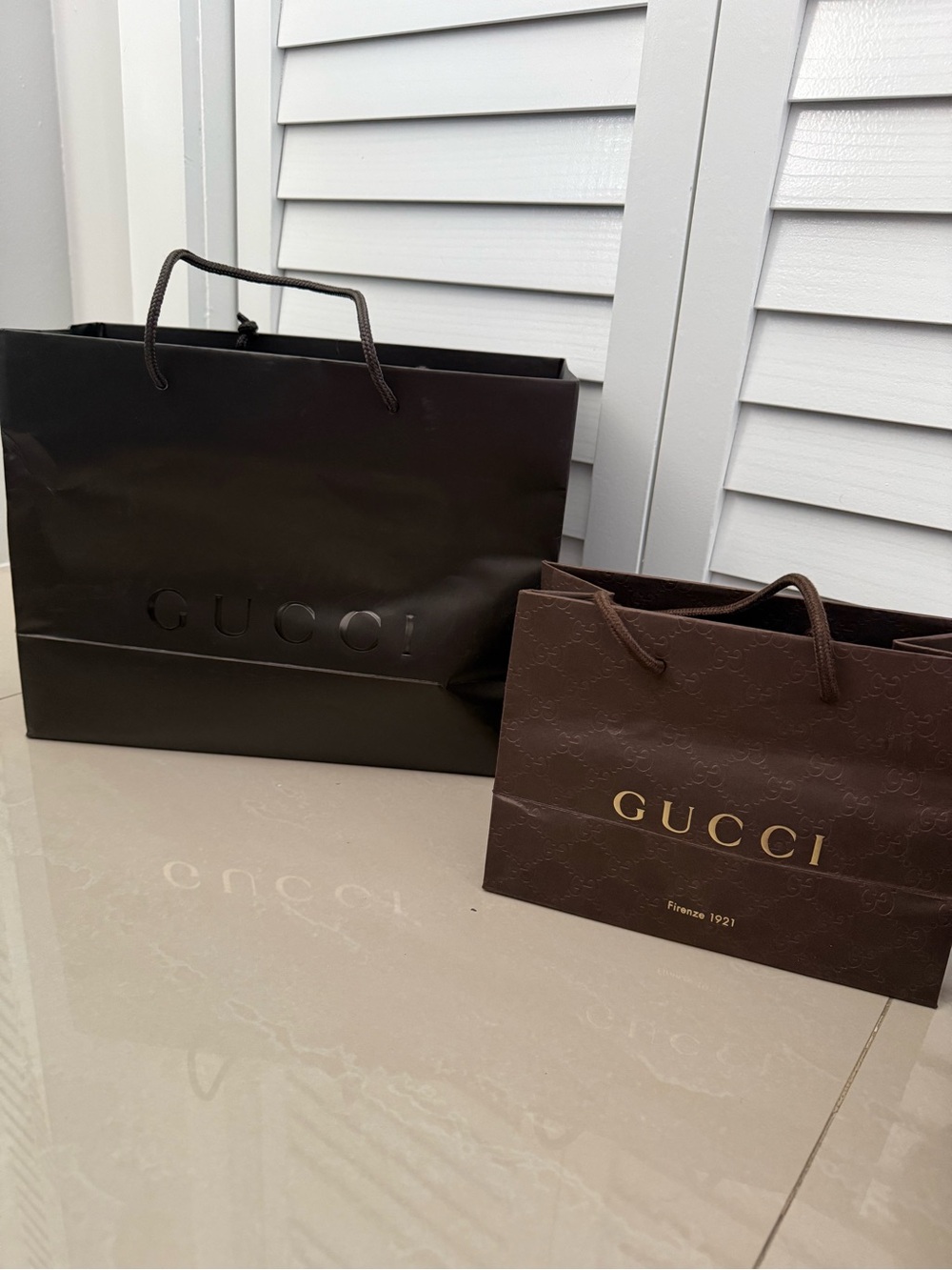 Gucci Brown and Black Shopping Bags y2k